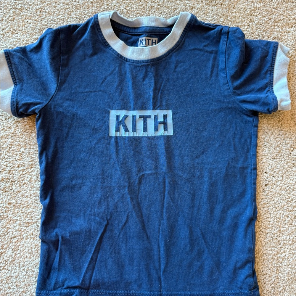 Kith Kids Navy and White Short Sleeve Tee